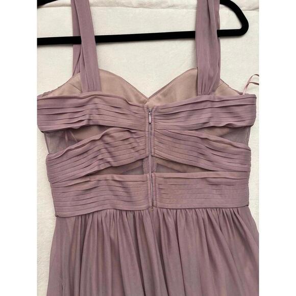 Birdie Grey Mauve Dress Sheer Cutouts Bridesmaid Evening Gown medium full length - Picture 14 of 14